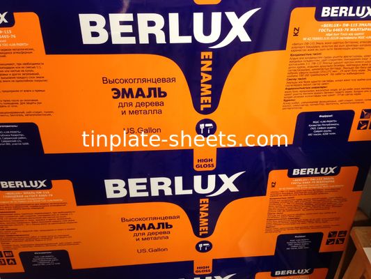 T2.5 T3 T4 T5 DR7 DR8 DR9 Placa de estaño impresa EN10202 Norma 2.0/2.0 1.1/2.8 Para latas de alimentos