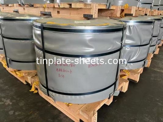 Hojas de estaño para latas de productos químicos y latas de alimentos con un peso de 1,5-1,85 MT por paquete y JIS G3303 EN10202 Norma ASTM624