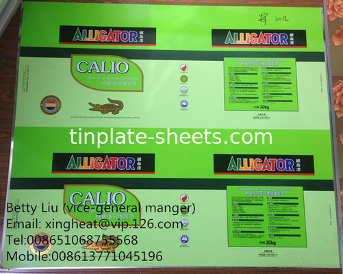 Personalización de 6 colores Impreso de hoja de acero de hoja de estaño Forma rectangular