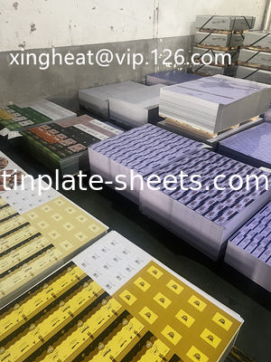 Impresión de placas de estaño para el embalaje Necesidades Brillante / Piedra / Plata / Mat Finish 1.5-1.85MT Peso por paquete Personalizado