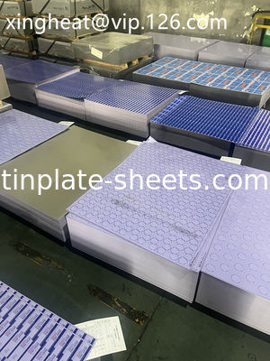 Placa de estaño impresa para latas de alimentos y bebidas con espesor y dimensiones personalizables para diversas aplicaciones