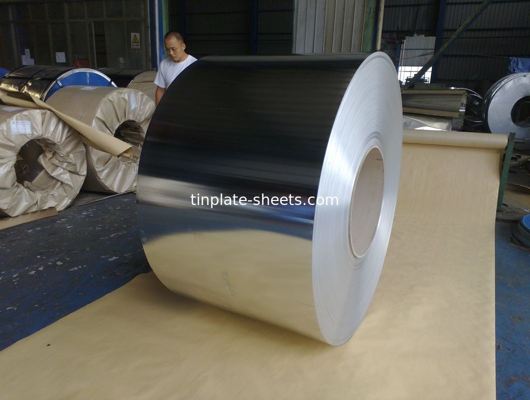 Envases de embalaje JIS G3303 Estándar T3 T4 T5 DR8 2.8/2.8 Hojas de estaño electrolitico de acabado de piedra