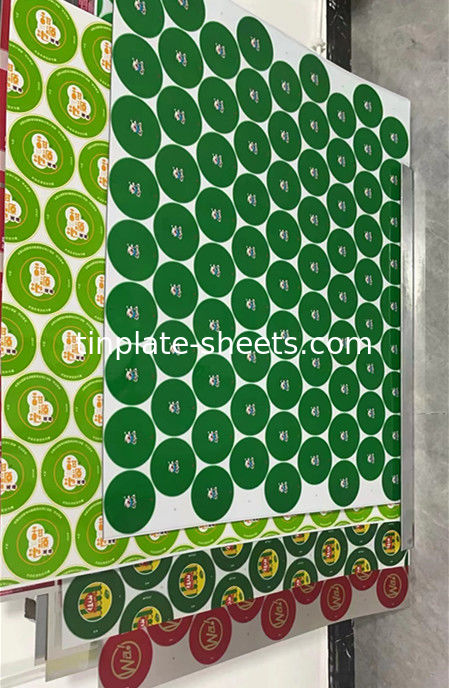 Hoja de hoja de estaño de buena calidad con 6 colores impresos 4 colores impresos Estaño para alimentos o productos químicos latas Impresiones de oro blanco