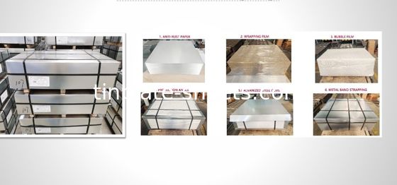 Las hojas de estaño para envases de latas de latas químicas JIS G3303 T3 T4 DR8 STONE FINISH Hojas de estaño electrolítico